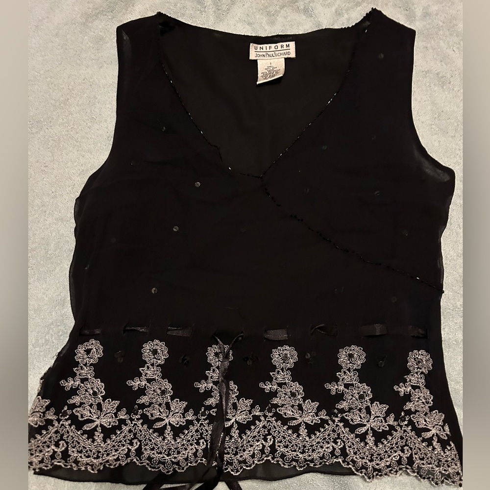 John Paul Richard, dressy silk top, size S